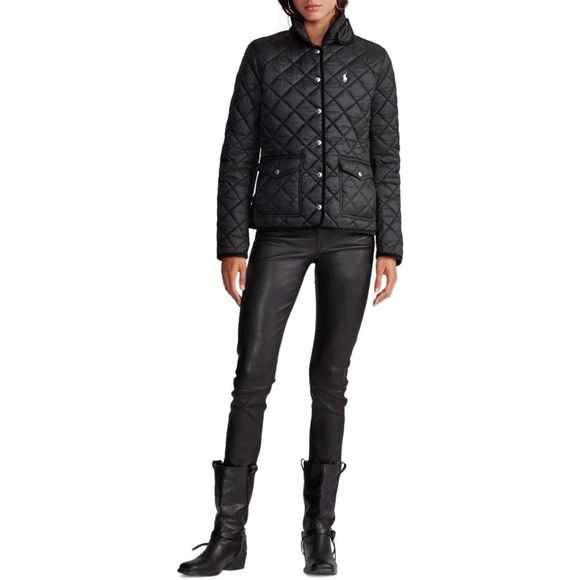 NWT Polo Ralph Lauren Cropped Barn Quilted Jacket Black M Medium - Picture 4 of 6
